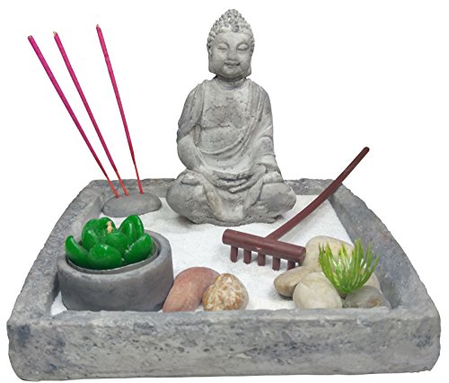 khevga Feng Shui Deko Zen Garten "Buddha" aus Polyresin