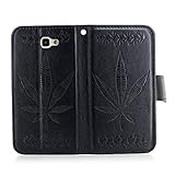 BONROY® Samsung Galaxy J5 Prime Hülle ,Maple Leaf Prägemuster Folio Schutzhülle Tasche PU Leder Schale Tasche Magnet Silikon Back Cover Etui Standfunktion Handytasche Slim-Schutzhülle Mit Karten /Geldscheinfach Handy Etui Flip Tasche Für Samsung Galaxy On5 (2016)/ J5 Prime - 