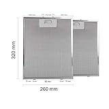  Recamania ® - Filtro Campana extractora 320x260 (2 Unidades)