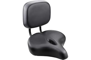 GRELiving Selle de vélo avec dossier réglable Siège de vélo surdimensionné Siège de vélo confortable Tricycle Siège de selle