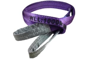 Westward Rope and Wire Duplex Webbing Lifting Sling, 1 Tonne (2 Metre), Purple, Compatible with Passenger Car