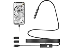 RUIOOMEEP Endoskopkamera mit Licht, 1920 HD Endoskop-Kamera Handy mit 8 LED Licht, Rohrkamera Endoscope Camera, Wasserdicht IP67 für Android & iOS (16.4 ft / 5m)