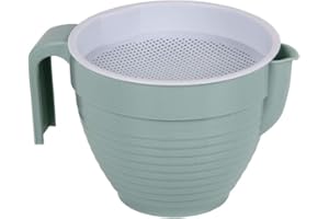 Cofan Modello Basilico - Grasso da cucina con colino, Verde acqua, Misure 16,5 x 12 x 10 cm, Confezione da 500 ml