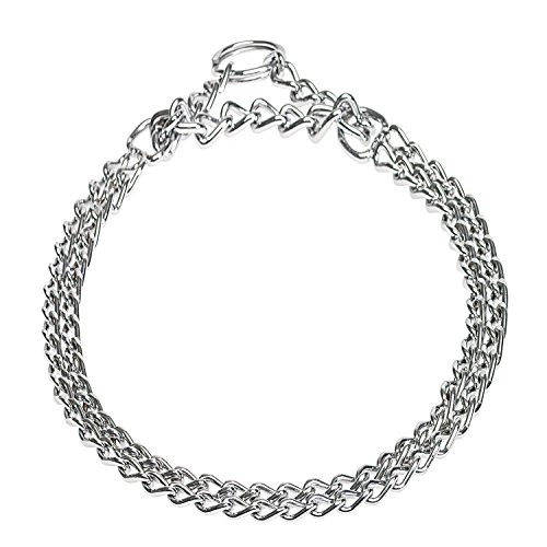 CHAPUIS-SELLERIE-SLA091-Half-choke-chain-collar-with-2-rows-for-dog-Chrome-plated-steel-Diameter-25-mm-Length-65-cm-Size-XL