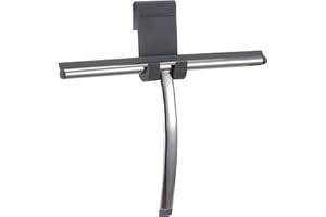 Sealskin Duschabzieher Deluxe, Glaswischer inklusive flexiblem Halter, Edelstahl poliert