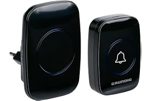 Grundig Sladdlös dörrklocka-set – dörrklocka trådlös 300 meter räckvidd – trådlös ringklocka med LED-ljus och 60 melodier – p