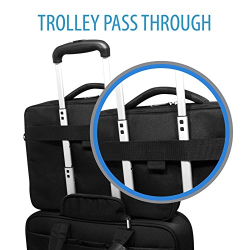 V7 Professional II slim Business Laptop Tasche f  r Notebooks bis 17 Zoll  wetterbest  ndiges 420D Nylon  schwarz