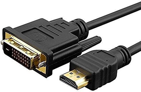 2M/6FT Gold Plated HDMI to DVI-D 24+1 Pin Monitor Display Adapter Cable, HDMI Male to DVI Male for HDTV LCD DVD BluRay Gaming Home-threater Entertainment and more