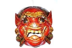 Double Duck products Wooden wall mask of Barong, Balinese protective deity, handcarved in Bali,new