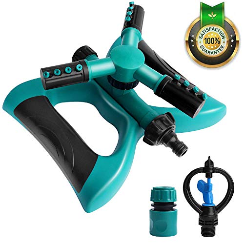 Preisvergleich Produktbild QLONG Rasensprenger 360 Drehbar Verstellbar Garten-Wasser Sprinkler im Automatische Stylischer Rasen Bewässerung System 3600 Quadratisch Füße Deckung