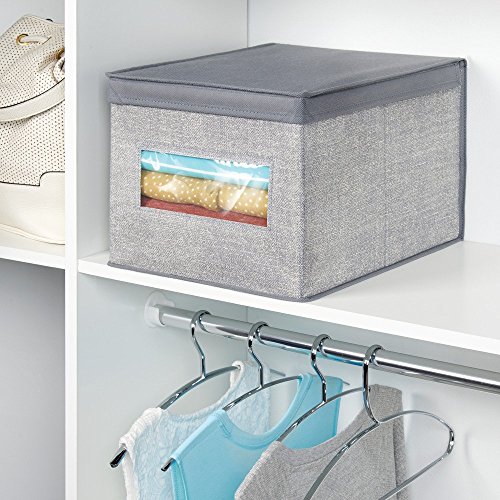 InterDesign 04253EU Aldo Aufbewahrungsbox für den Schrank aus Stoff, Schuhe, Handtaschen, Jeans – Groß, grau, 39.37 x 29.845 x 24.765 cm - 2