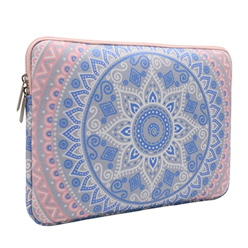 MOSISO Laptoph  lle f  r 13-13 3 Zoll MacBook Pro  MacBook Air  Notebook Computer mit Kleinen Fall  Canvas Gewebe Mandala Muster Schutzh  lle H  lle S