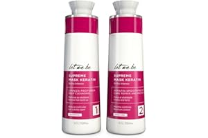 Let Me Be - Kit Alisado Supremeliss Mask Keratin, 2 en 1, Champú antiresiduos y Mascarilla, Limpieza profunda y alisado 100% Brasileño, Larga duracion (2x1L)