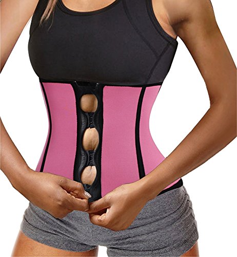 MANJIAMEI Women Waist Trainer Corset Neoprene Slimming Body Shaper Zipper Vest Tummy Control Cincher With Adjustable Straps M