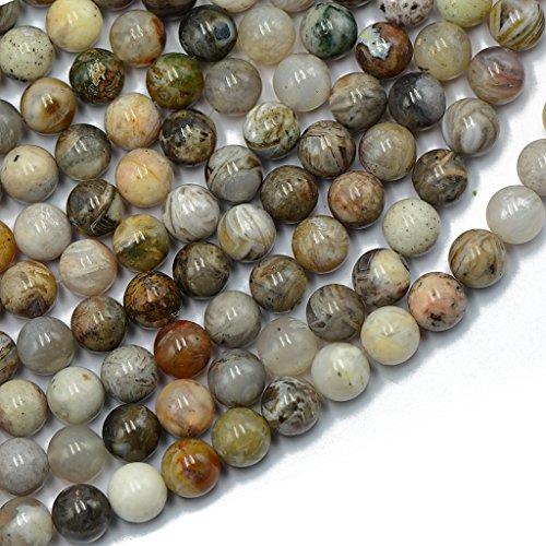 Natur 8 Mm Bambus Achat-Edelstein Machen Lose Perlen Rundlitze 15inch - 2
