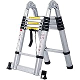 TREPPE Escalera Telescópica Aluminio Doble Cara 3,8m (1,9m + 1,9m)