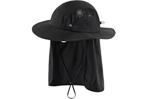 Magracy Outdoor Herren UPF 50+ Sonnenschutz Safari Hut Sommer breite Krempe Sonnenhut mit Nackenklappe