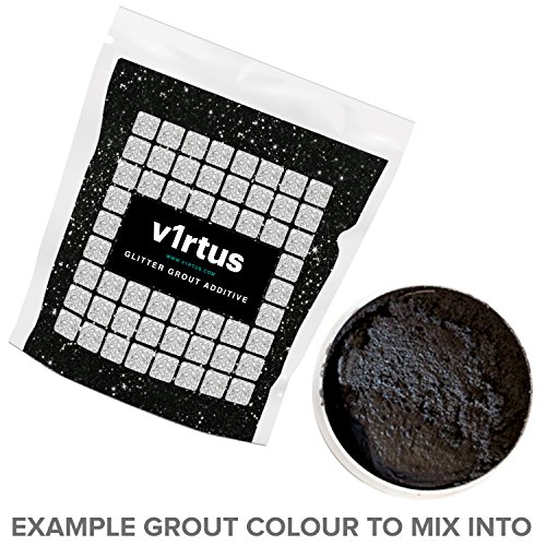 v1rtus schwarz Glitzer Mörtel Tile Zusatzstoff 100 g für Feuchtraum Badezimmer Küche Sparkle Finish – einfach zu verwenden – hinzufügen/Mix mit Epoxidharz oder Zement basiert Mörtel – hitzebeständig – Farbe Schnell – nicht-Rost - 6