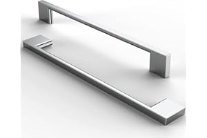 FURNIWARE 5 Pièces Poignées de Meuble en Acier Inoxydable Brossé - Pour Tiroir, Placard, Cuisine - Espacement des Trous 192 mm - Chrome