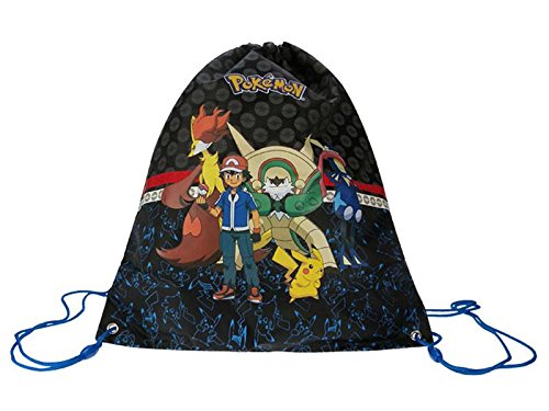 Preisvergleich Produktbild BestPreisHandel POKEMON Turnbeutel Beutel Tasche Kindertasche in schwarz, 44 x 37 cm