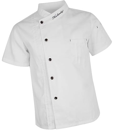 Veste De Cuisine Professionnelle ROBUR Unera Pour Femme - Couleur Nude, Manches Courtes, Tailles T0 à T6