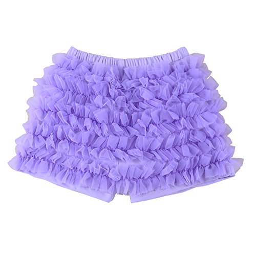 Wennikids Baby Girl Kids Chiffon Ruffle Shorts Petti Short Pants 1-9t -  Purple - 