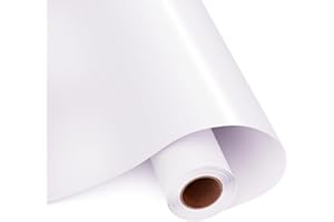 HKC Rollo de Vinilo Adhesivo, 30cm x 400cm blanco Vinilo Mate para Cricut, Película Autoadhesiva para Silhouette Cameo, Vinilo Adhesivo Permanente para Taza, Ventana, Cerámica, Plástico