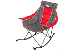 AKTIVE - Chaise à Bascule de Camping Pliable, en Acier et Polyester rembourré, avec Coussin et Poches latérales, Sac de Transport, Chaise à Bascule, chaises Pliantes, pour Jardin ou Plage (63046)