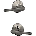 Schlage F10 LAT 619 Latitude Door Lever, Hall & Closet Passage Lock, Satin Nickel