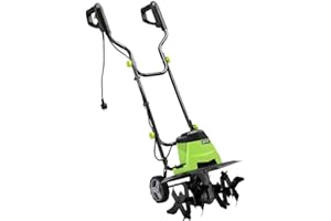 Bakaji Motozappa per Orto Elettrozappa Potenza 1500W Zappatrice Zappa a Motore Elettrica 6 Lame da 20cm Larghezza Lavoro 40cm Velocità 200 rpm con Manico Ergonomico Coltivazione Giardino