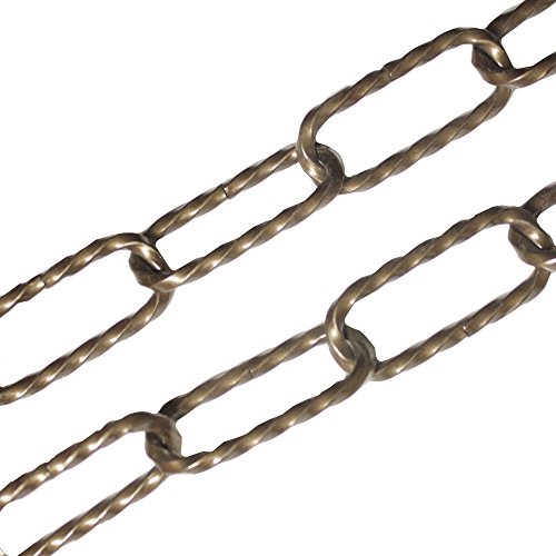Catena per lampada fumé ritorta, 1,5 metri, diametro: 3,8 mm, ferro, ottone antico, vintage rétro, catena decorativa per lampada, portata: 30 kg