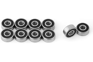 Kullager, skateboardlager, 10 st 623-2RS dubbelt gummitätat stål miniatyr djupspår kullager 3 x 10 x 4 mm