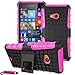 Price comparison product image Microsoft Lumia 650 Heavy Duty Shock Proof Dual Case Full Protection Cover with Back Stand & Screen Protector & Stylus (Pink)