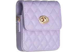 KRJCSFHY für Samsung Galaxy Z Flip 5/Z Flip 4/3 Hülle, Handyhülle für Samsung Galaxy Z Flip 5/Z Flip 4/3 Case mit Band, Leder Klappbar Klapphülle Flip Case Stoßfest Schutzhülle Handy Hülle mit Kette, lila