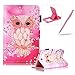 Produktbild Für Samsung Galaxy Tab 4 7.0 Zoll SM-T230 Leder Tasche Hülle,Für Samsung Galaxy Tab 4 7.0 Zoll SM-T230 Leichter Wallet Kickstand Hülle,Herzzer Mode Hübsch [Rosa Eule Gedruckt] Shockproof Kratzfest PU leder Mappen Geldbeutel Folio Abdeckung mit Karte Bargeld Schlitz Weiche TPU Innere Kasten Hülle Case für Samsung Galaxy Tab 4 7.0 Zoll SM-T230 + 1 x Frei Rosa Handy Halterung Ständer + 1 x Frei Rosa Stift Stylus