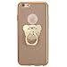 Produktbild Robinsoni Silikon Hülle Kompatibel mit iPhone 7 Plus Hülle,iPhone 8 Plus Hülle Plating Bling Glänzend Glitzer Schutzhülle + 360 Grad Ring Ständer Bär Halterung TPU Weich Handyhülle Tasche Case,Gold