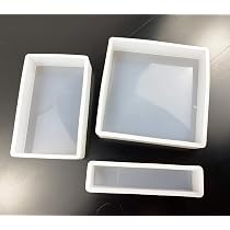Stampi In Silicone per Resina, Set di 5 Stampi per Resina Epossidica,Stampi Grandi per Sottobicchieri Fai Da Te con Portastampi Rotondi e Quadrati, Stampi per Colata Tonda per Creare Sottobicchieri