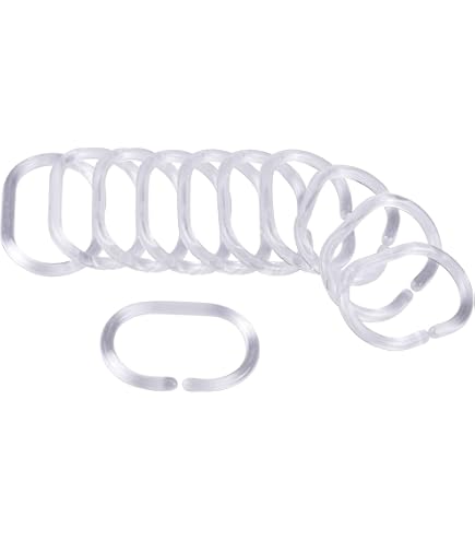 12 Anneaux Pour Rideau De Douche SUNNIFLY - Crochets Universels Blancs, Plastique Résistant, Installation Facile - 5