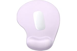Hsurbtra Tapis de Souris, Ergonomique Tapis de Souris Gamer avec Repose Poignet en Gel, Portable, Parfait pour Ordinateur, Bureau, Travail, Violet Vanille