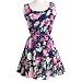 Produktbild Ba Zha Hei Chiffon-Kleid Mode Frauen Sommer Printed Sleeveless Elegant Damen Kleider Minikleider Cocktailkleid Festlich Partykleid Blumen Trägerkleid Strandkleid Sommerkleid Minikleide (S, Blau)