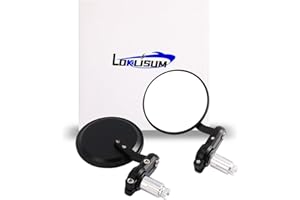 LOKLISUM Rétroviseur de Guidon de Moto 7/8" 22mm Rétroviseurs Latéraux Moto CNC Round Rétroviseurs Moto Universels Compatible avec Grom Shadow Z900 Z125 pro Street Bike ATV MT-03 MT-07 MT-09 CBR600