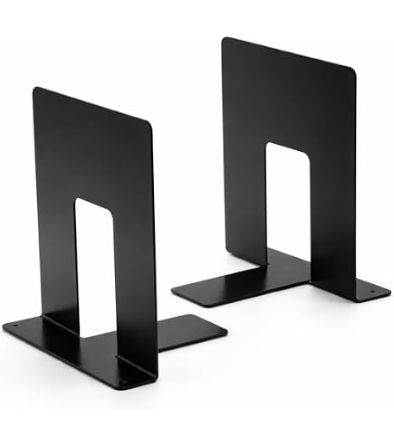 Jekkis 16pcs Bookends Metal Black Book End for Shelves Heavy Duty