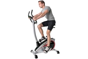 ‎CHRISTOPEIT SPORT GERMANY Christopeit Sport Fahrrad-Heimtrainer AL 2 Silber - 24-Stufig, bis 150kg Gewicht, 9kg Magnet-Bremssystem, LCD-Display