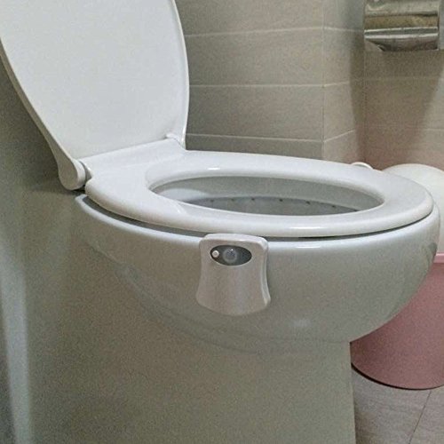 IDEALEBEN LED Toilette Lampe WC Nachtlicht mit Bewegungs- und Licht-Sensor Batteriebetrieben und 8 Farbenwechsel - 2