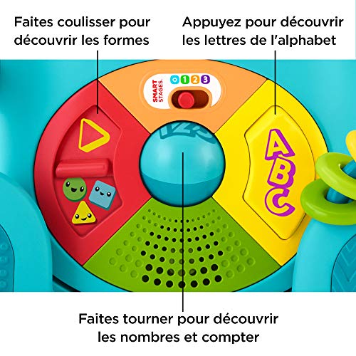 Fisher-Price Mon Ami Rocki robot interactif jouet sons et lumières pour apprendre à bébé les lettres et les formes, 6 mois et plus, version française, FXD01 – Image 5