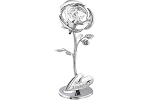 Haysom Interiors Modern 60th Anniversary Silver Plated Flower with Swarovski Crystal Glass Bud by Happy Homewares