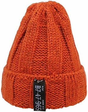 OSISDFWA Fashion Knitted Caps Pure Hand Woolen Hat In Winter Lovely Warm And Warm Hats In Autumn And Winter,Orange Knitted Hat