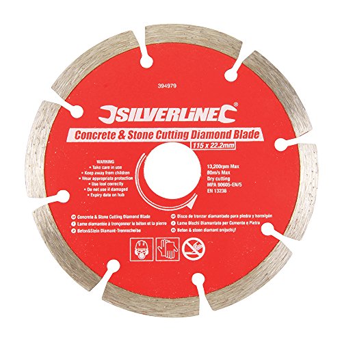 Preisvergleich Produktbild Silverline Stein- und Beton- Diamanttrennscheibe, segmentiert, 115x22,23mm