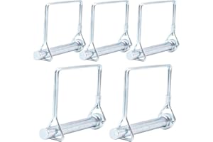 CEEYSEE 5Stück Sicherungsstift 10 mm x 80 mm Einen Splinte Rohrklappsplinte mit Rastverschluss eckigem Bügel aus Verzinktem für Anhänger, Traktoren, Kippern, Bauernhof, Rasenmäher (F.10 mm x 80 mm)