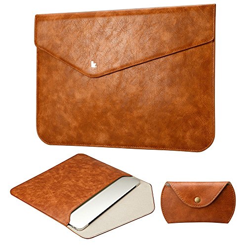 Jisoncase ELEGANT Tasche Macbook Air/ Pro Retina 13,3 Zoll Hülle Weich Schlank Ultrabook Laptop Leder Aktentasche in braun JS-AIR-03D20 - 2